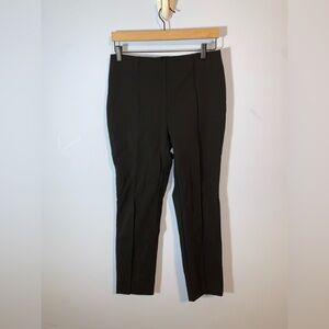 J & L  atelier Women's Black slim Straight Leg Pants pointelle middle seam Sml